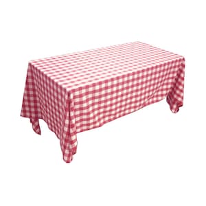 lovemyfabric Gingham/Checkered Cotton Blend Italian Restaurant Style Tablecloth/Overlay for Picnic Party and Dinner Red