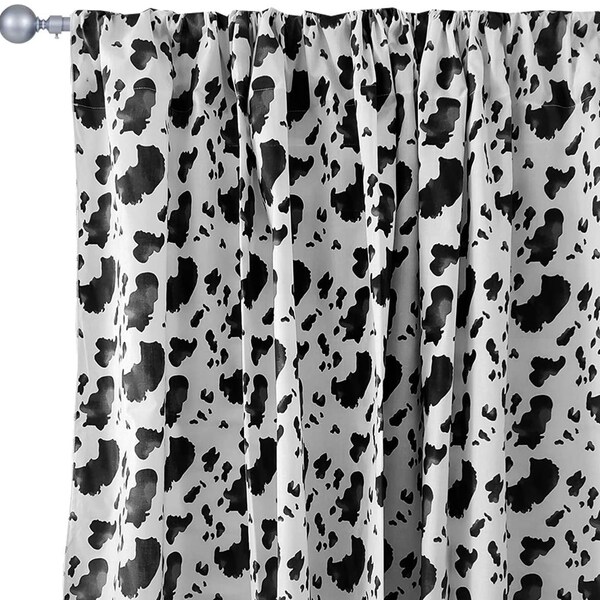 Cow Print Curtains Etsy