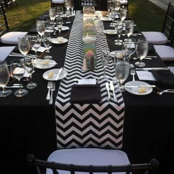 lovemyfabric Crazy About Chevron Design Cotton Table Runner For Wedding/Bridal Shower, Birthdays/Baby Shower, Dinner & Special Events