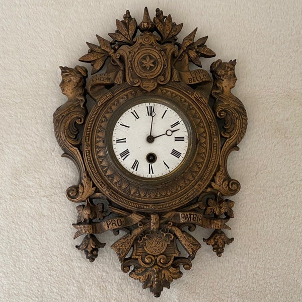 Late 19th Century French Japy Frères & Cie 1867 Small antique cartel clock