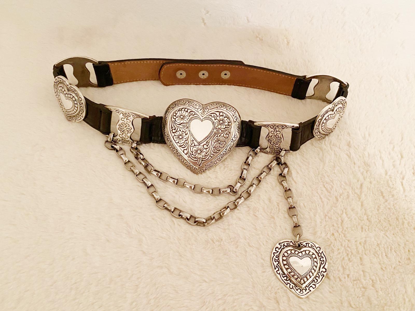Vintage Streets Ahead Tooled Leather Belt Roses Silver Wash Made in USA M/L Streets Ahead Belt - Etsy main image 2