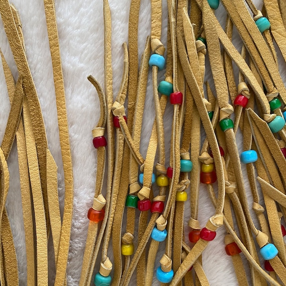 Native American Deerskin Bag With Beaded Fringes - Etsy