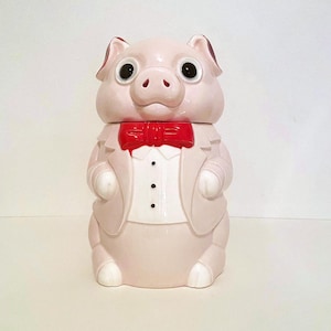 Cookie Jar. Pig in suit & bow tie. Vintage 1950&#39;s