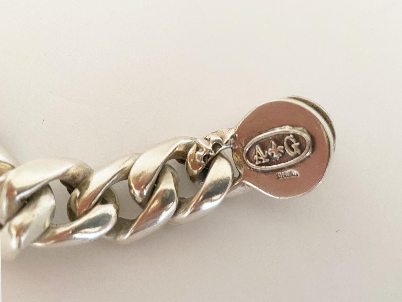 Authentic A&G Sterling Silver Vintage Link Bracelet With