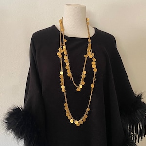 Pre-owned 80&quot; Long Vintage Chanel Disk Necklace