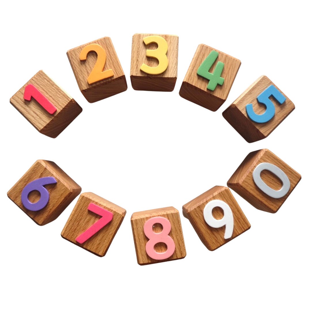 Personalized Educational Oak Counting Blocks for Toddlers and Babies - Etsy