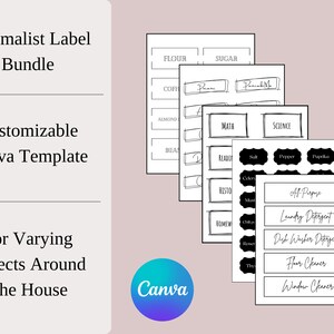 Editable Label Bundle; Minimal Labels; Storage Labels; Printable Labels; Customizable; Label Template Bundle; Modern labels