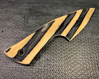 Wooden Knife, Charcoal & Blonde - Handmade, Custom Wood BDSM Kink Sensation Toy