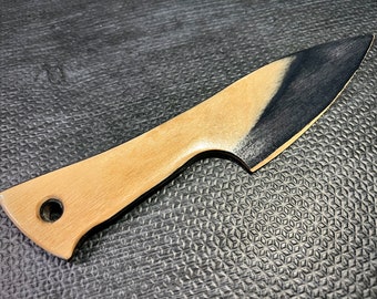 Wooden Knife, Charcoal & Blonde - Handmade, Custom Wood BDSM Kink Sensation Toy