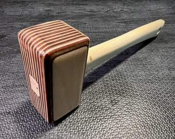 Spanking Mallet - Red Brown & Natural Colored - Handcrafted, Artisan, Custom Wood BDSM Kink Toy Spanking