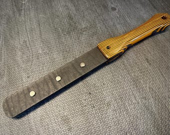 Black Leather Studded Strap, with spectraply wood handle - Handmade, Custom BDSM Kink Toy