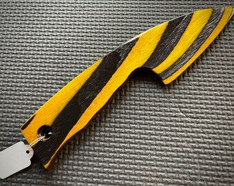 Wooden Knife, yellow & black - Handmade, Custom Wood BDSM Kink Sensation Toy