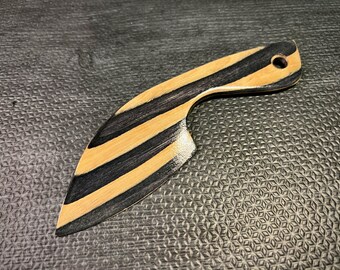 Wooden Knife, Charcoal & Blonde - Handmade, Custom Wood BDSM Kink Sensation Toy