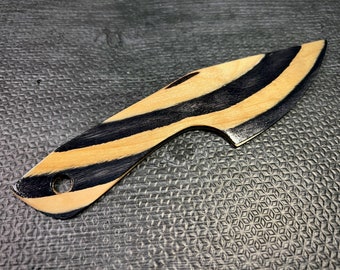 Wooden Knife, Charcoal & Gray - Handmade, Custom Wood BDSM Kink Sensation Toy