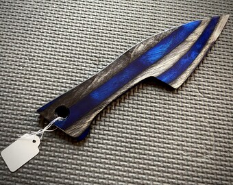 Wooden Knife, Blue & Grey - Handmade, Custom Wood BDSM Kink Sensation Toy