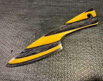 Wooden Knife, Yellow & Black - Handmade, Custom Wood BDSM Kink Sensation Toy