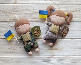 Military felt toy Ukraine Army, Land Forces, National Guard of Ukraine, Military doll, Ukrainian Army forces