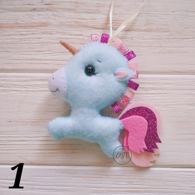 Felt Unicorn Ornament 1 Piece Soft Toy for Kids Nursery Etsy