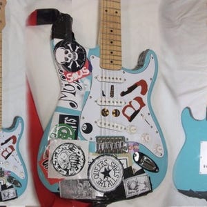 1997 BJ Guitars Billie Joe Armstrong Green Day Blue Guitar