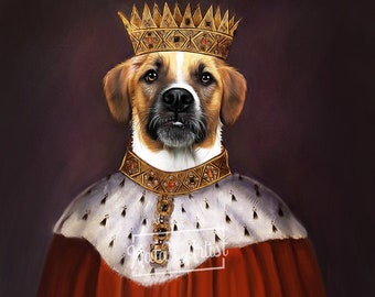 Custom Renaissance Pet Portrait, Royal Dog Painting, Pet Lover Gift