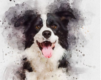 Custom Watercolor Pet Portrait, Custom Dog Portrait, Dog mom, Pet Art Print, Pet Illustration, Dog Lover Gift, Painting from Photo