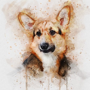 Pintura de perro en acuarela Retrato de mascota en acuarela personalizado Retrato de PERRO Pintura de mascota Retrato conmemorativo de perro a partir de una foto Mascota