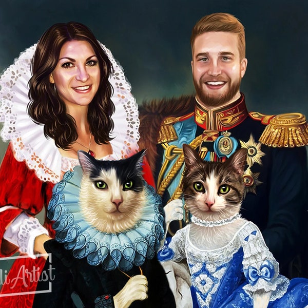 Custom Royal Portrait from Photo, Renaissance Portrait, Historical Portrait, Royal Portrait, Human Portrait, Custom Men Women Portrait