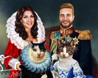 Custom Royal Portrait from Photo, Renaissance Portrait, Historical Portrait, Royal Portrait, Human Portrait, Custom Men Women Portrait
