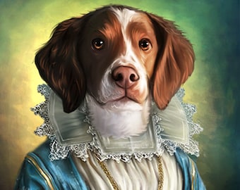 Custom Renaissance Pet Portrait: Royal Family Portrait, Funny Dog Art