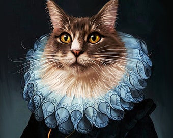 Custom Regal Pet Portrait - Renaissance Royal Dog Art - Unique  Funny Gift