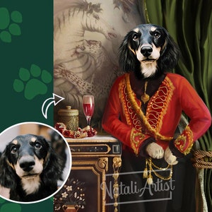 Pet memorial gift, Royal Pet Portrait, Birthday Gift,Dog Art Regal Pet Portrait,Pet Loss Gift, Dog Passed Away,King Queen Pet