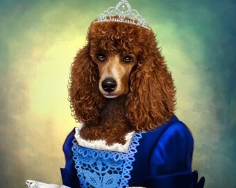 Retrato real personalizado de mascota, pintura de perro o gato al estilo renacentista.