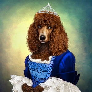 Custom Regal Pet Portrait, Royal Dog Painting, Pet Lovers Gift, Royal Portrait, Pet Portrait gift, Animal painting, Wall Decor,Renaissance