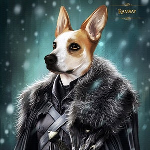 Custom Personalized Pet Portraits - Digital Dog  Cat Art - Pet Photo to Portrait - Custom Pet Art