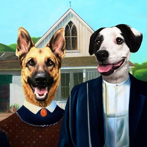 Custom Renaissance Pet Portrait - Regal Funny Memorial Gift,  American Gothic Pet Memorial