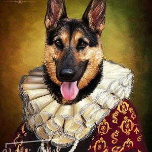 Custom Dog Portrait Custom Renaissance Pet Custom Pet Portrait Custom Pet Royal Queen Personalized Dog Portrait Dog Portrait from Photo