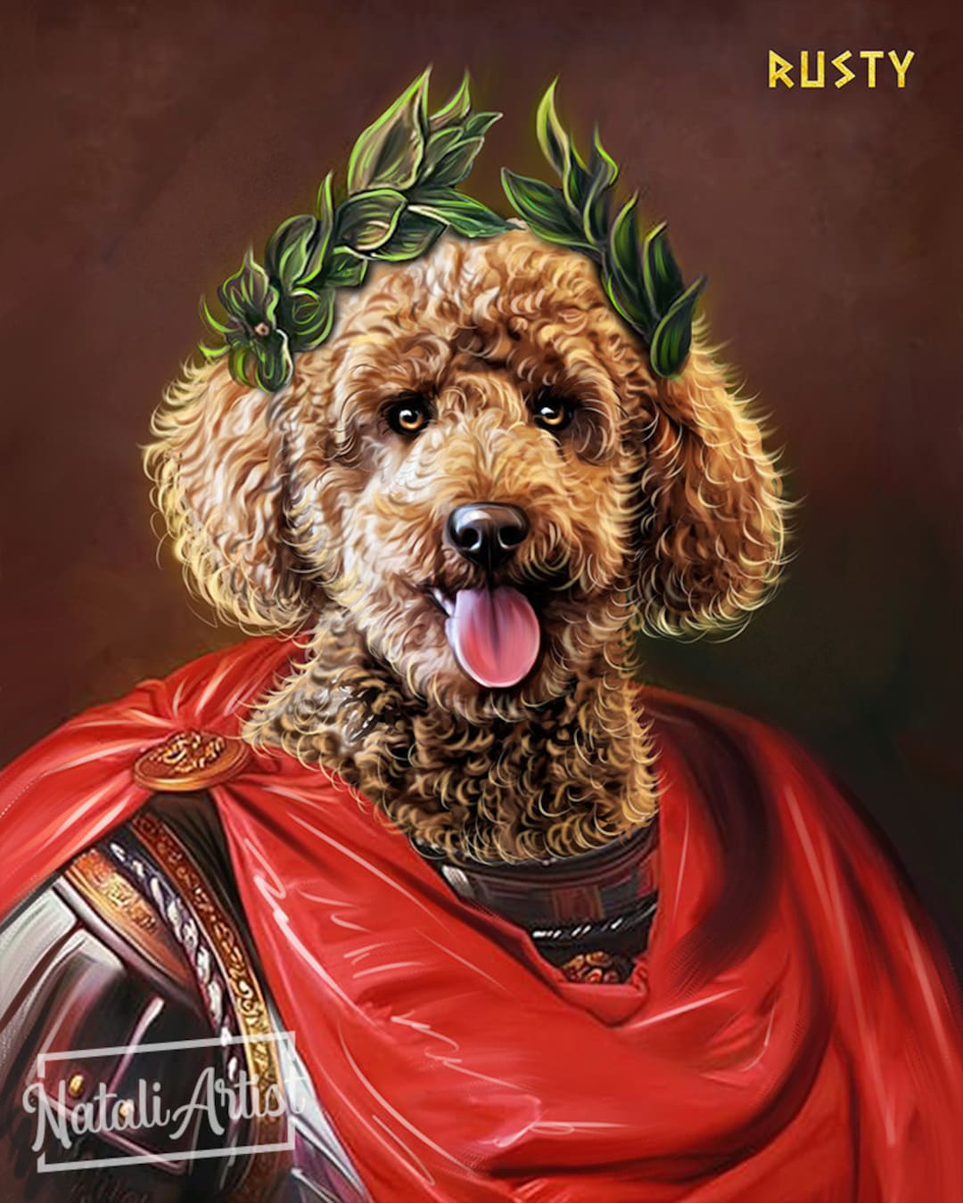 Custom Royal Pet Portrait Painting Personalized Regal-style Family ...