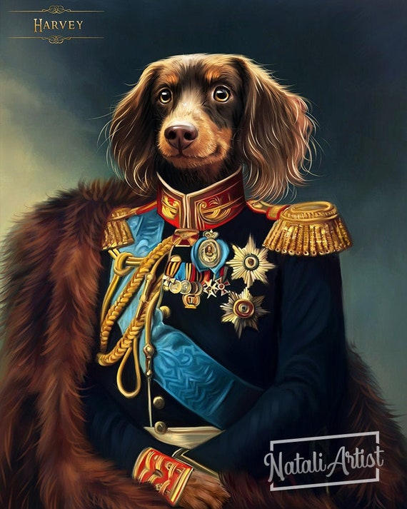 Custom pet portrait Royal Pet Portrait 