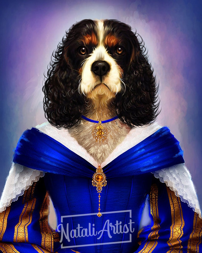 Custom Renaissance Pet Portrait Vintage pet portraits Custom Etsy