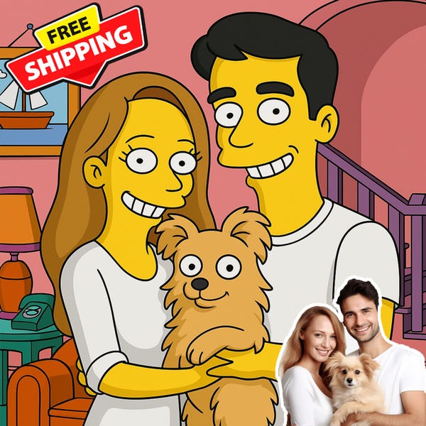 Custom Simpsons Family Portrait , Personalized Simpsons portrait, Perfect Gift for Simpsons Fans,  Custom Simpsons portrait , Simpsons gift