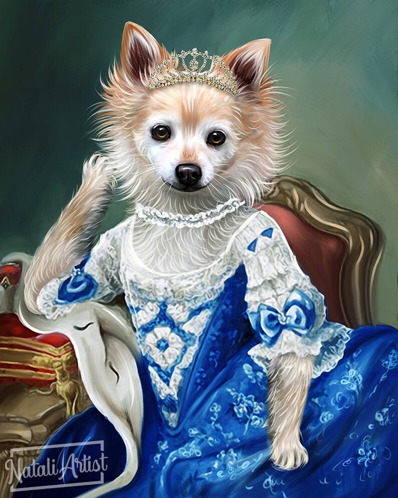 Custom Pet Portrait Regal Pet Portrait Renaissance Pet Etsy