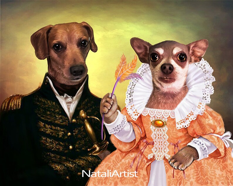 Custom Pet Portrait Regal Pet Portrait Renaissance Pet | Etsy