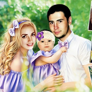 Custom Canvas Family Portrait - Personalized Watercolor Painting from Photo - Unique Gift for Kids and Weddings - Custom Oil Art
