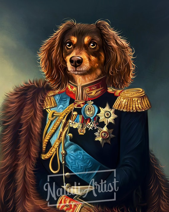 Custom Pet Portrait,Renaissance Pet Portraits,Regal Royal Pet