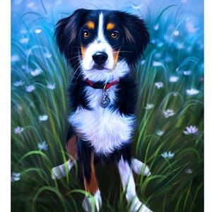 Custom Pet Canvas Cartoon Pet Portrait Dog Painting Art Custom Pet Portrait Pet Lover Gift Custom Pet Portrait Sympathy Gift