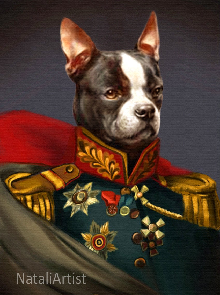 Classy custom pet Custom Pet Portraits Royal pet Portrait | Etsy