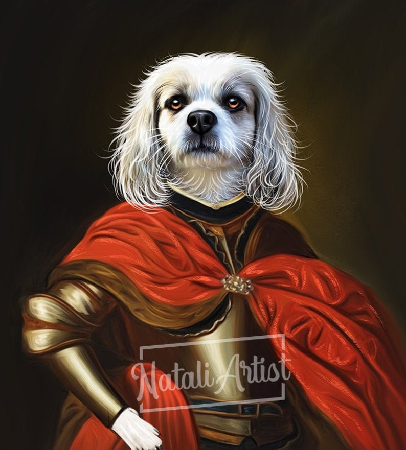 Custom Renaissance Pet Portrait Custom Animal Portrait Etsy