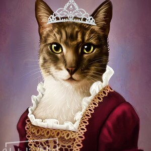Custom Renaissance Pet Portrait, Royal Pet Portrait, Birthday Gift,Dog Art Regal Pet Portrait,Pet Loss Gift, Dog Passed Away,King Queen Pet