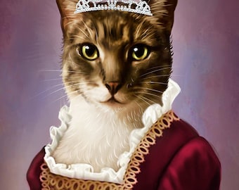 Kundenspezifisches Renaissance Haustier-Porträt, Regal Royal Pet Art
