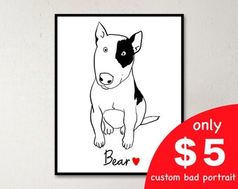 Retrato de mascota mal dibujada, retrato de perro personalizado, póster de gato lindo, retrato de mascota mal dibujado personalizado, regalo para amantes de los gatos, regalo para amantes de las mascotas